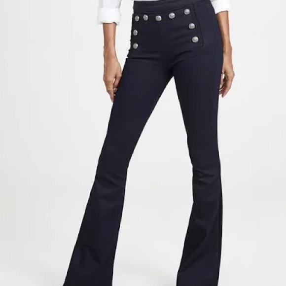 Veronica Beard Navy Flare Pants - Picture 1 of 12